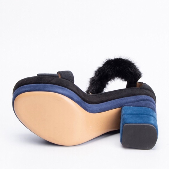 SALVATORE FERRAGAMO Suede Leather Sandals US6.5 EU37 UK4 Gancini Buckle - Picture 5 of 6